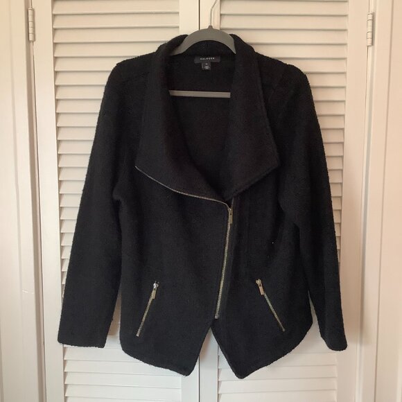 Halogen women's Knit Moto Jacket black boucle 1X Nordstrom - Picture 6 of 11